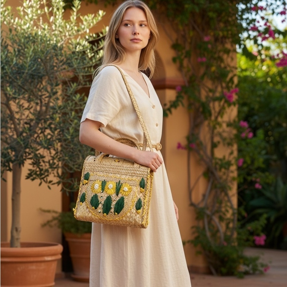 Vintage Straw Purse - Picture 6 of 11